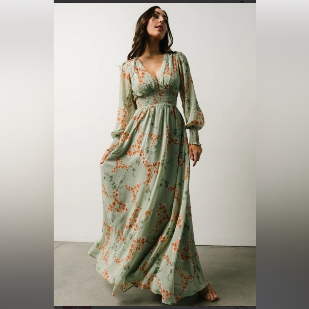Baltic Born Green Floral Olivia Dress
